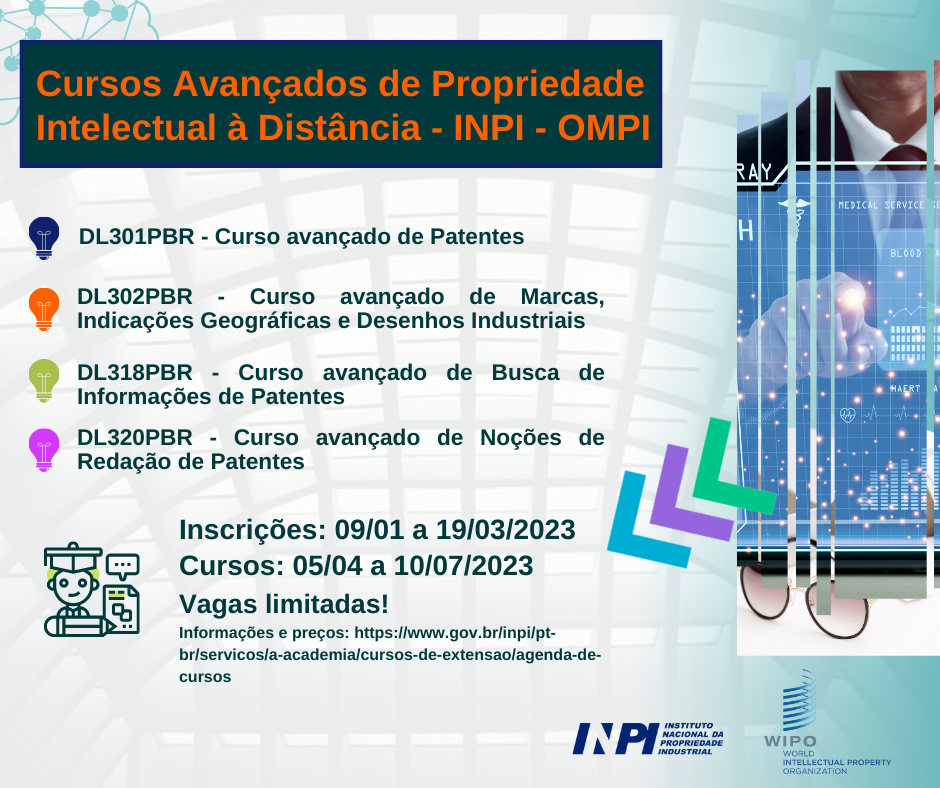 cartaz cursos avancados INPI OMPI