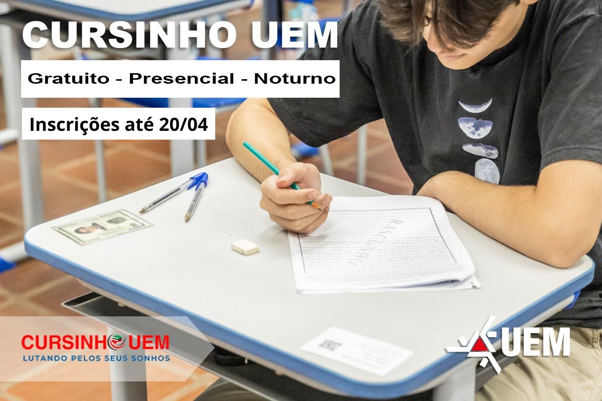 Nova edi&ccedil;&atilde;o do Cursinho da UEM oferta 120 vagas e aux&iacute;lio financeiro